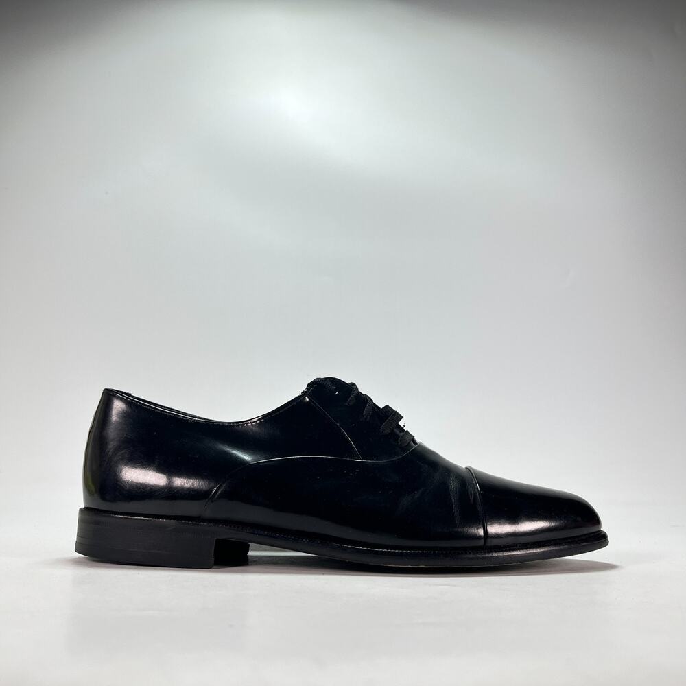Florsheim Black Leather Lace Up Glossy Low Top Oxford Dress Shoes Mens Size 8D